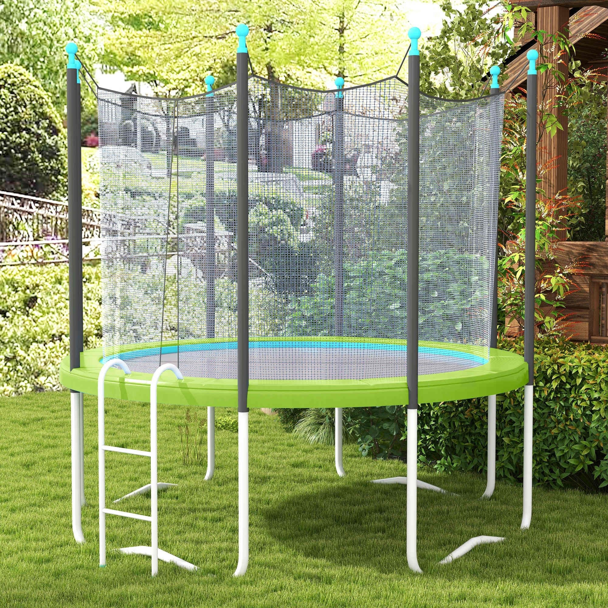 14FT Trampoline Spring Cover, Safety Trampoline Pad Replacement, Waterproof and Tear Resistant, All Weather Trampoline Accessories, Green