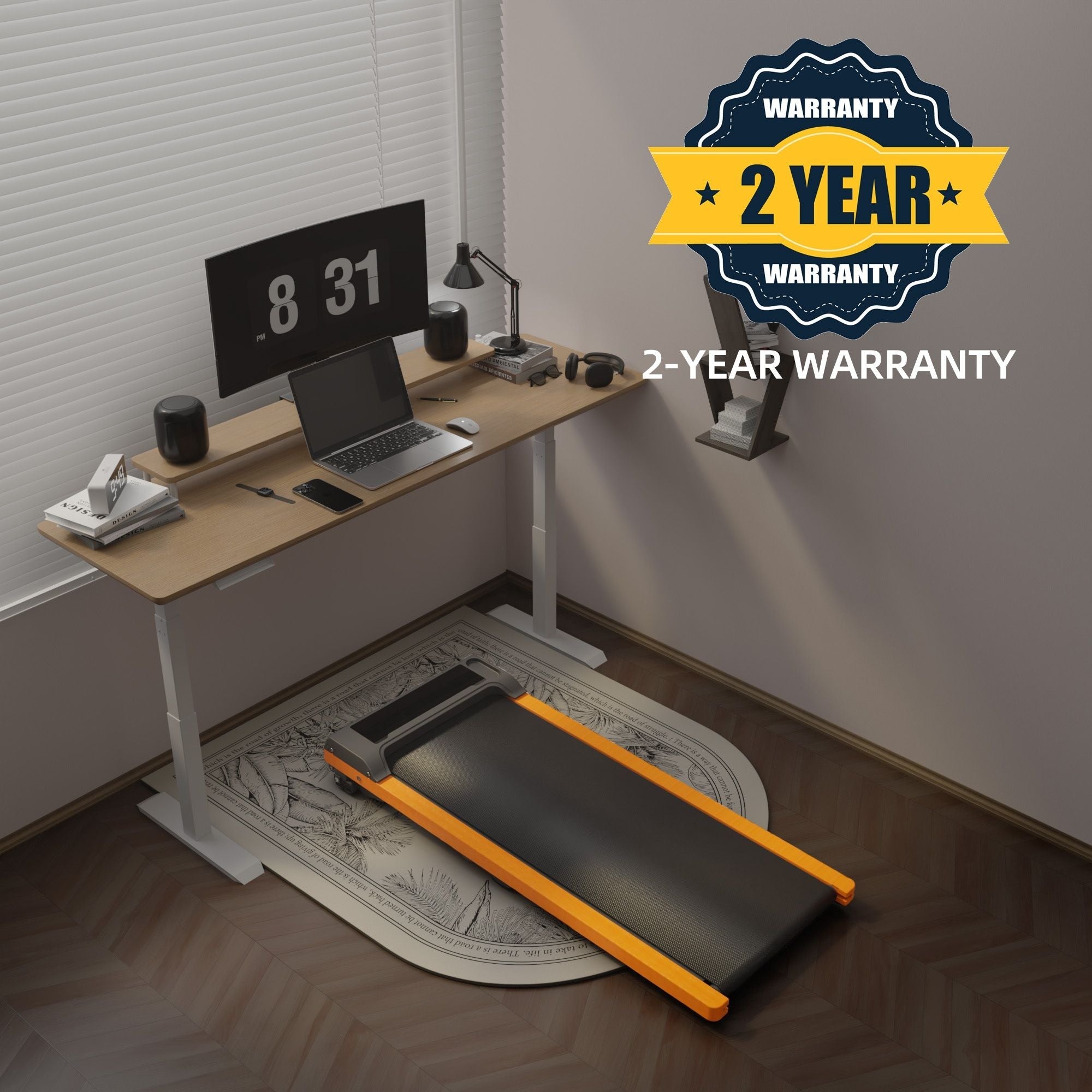 6% Incline Walking Pad Treadmill - Portable Compact Treadmills Under Desk Treadmill, Incline Treadmills for Home Office, Upright Stand, 1HP Portable Treadmill with 220 lbs Capacity, LED Display