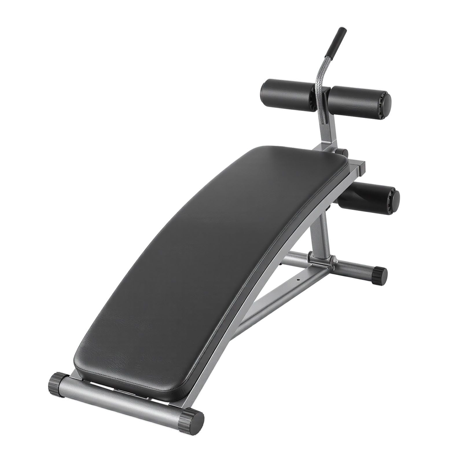 Sit Up Bench, Curved Decline Ab Bench with Reverse Crunch Handle, with 6 Adjustable Height Setting, Heavy Duty Steel, 600 Lbs Capacity for Home Gym Workouts, Strength Training, Full Body Muscles
