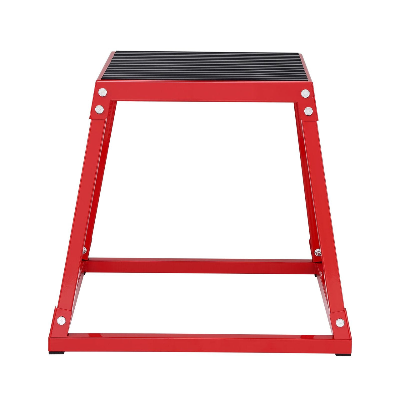 Plyometric Jump Box, 18 Inch Plyo Box, Steel Plyometric Platform and Jumping Agility Box, Anti-Slip Fitness Exercise Step Up Box for Home Gym Training, Conditioning Strength Training, Red
