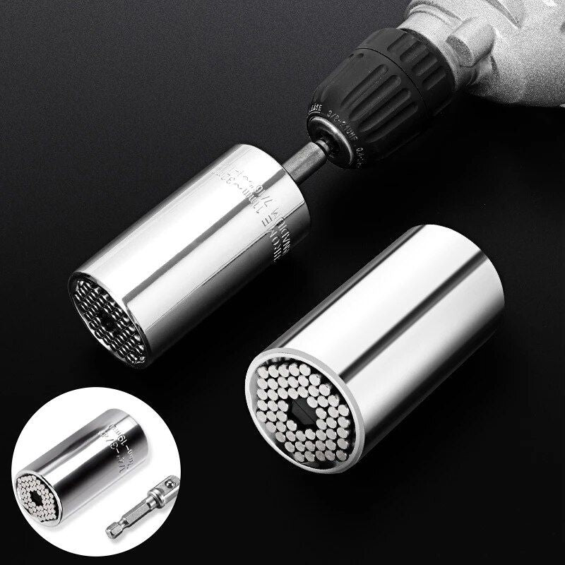 2PCS/SET Universal Torque Wrench Head Set Socket Sleeve 7-19mm Power Drill Ratchet Bushing Spanner Key Magic Multi Hand Tools