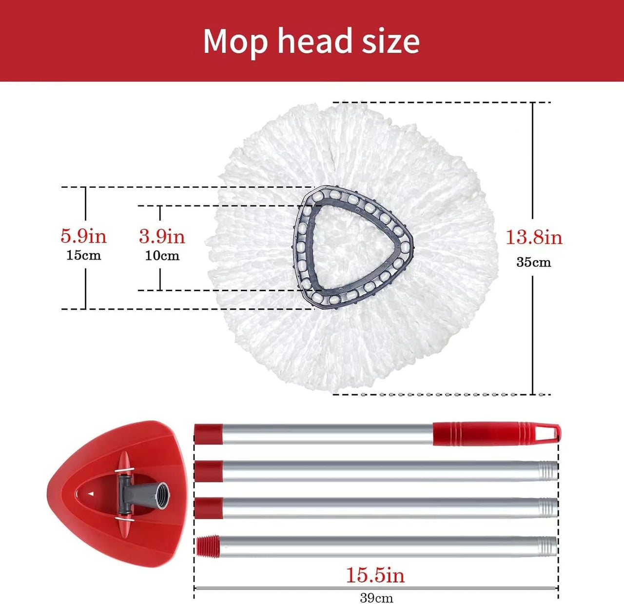 6 Pack O Cedar Spin Mop Replacement Mop HeSpin Mopd, Spin Mop Replacement Microfiber Mop Head, 360 Degree Easy Wringing Dust Mop Head with One Base and One Handle