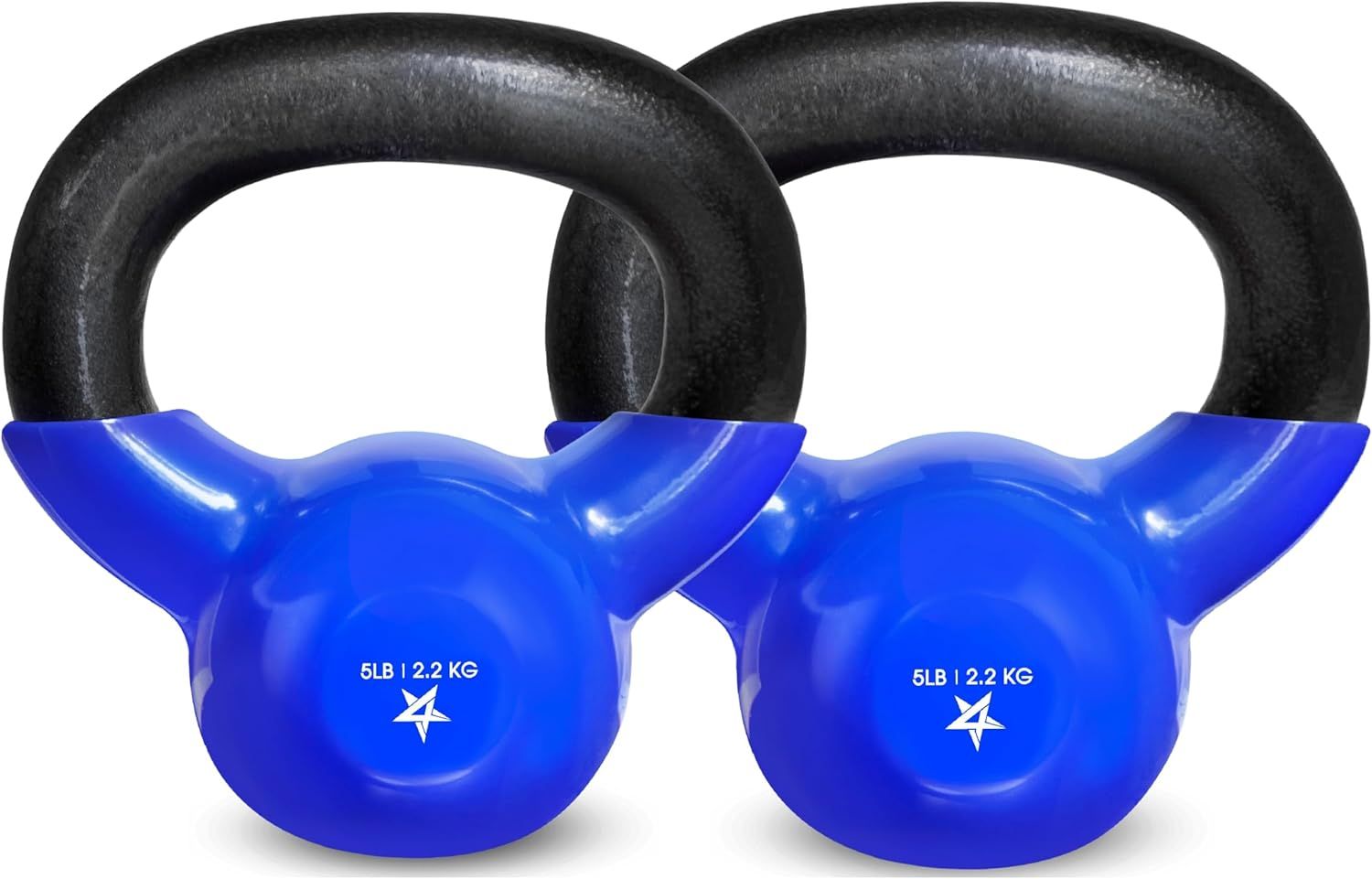 Kettlebell, 5-100 LB Vinyl Coated Cast Iron Strength Training Kettlebells for Home Gym Exercises, Fitness, Full Body Workout Equipment, Push Ups, and Grip Strength