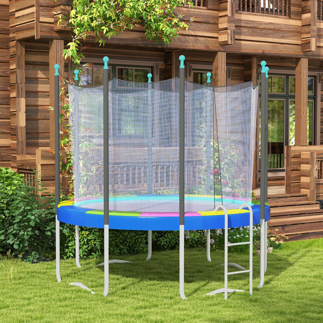 14FT Trampoline Spring Cover, Safety Trampoline Pad Replacement, Waterproof and Tear Resistant, All Weather Trampoline Accessories, Multi Color