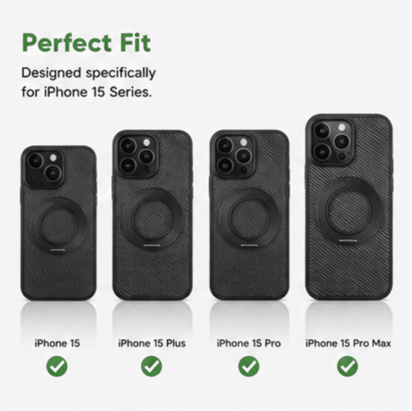 Magnetic Carbon Fiber Phone Case for iPhone 13 14 15 16 17 Series, Built-in Rotatable Kickstand Shockproof Protective Cover Compatible with MagSafe Wireless Charging