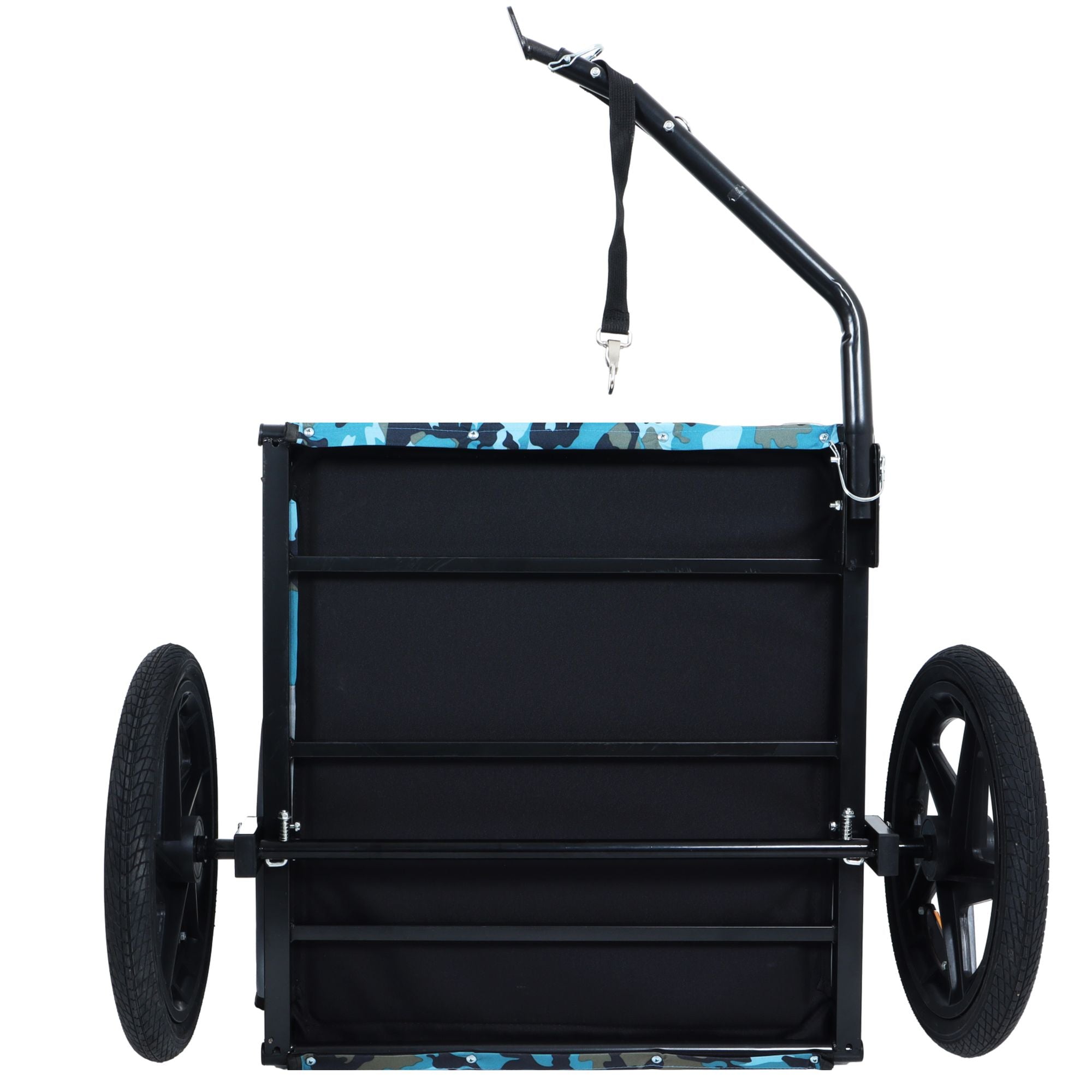 Outdoor Heavy Duty Collapsible Pet Bike Trailer with 16-Inch All-Terrain Wheels & Universal Hitch – Foldable Dog/Cargo Carrier Cart for Bicycles, blue, grey