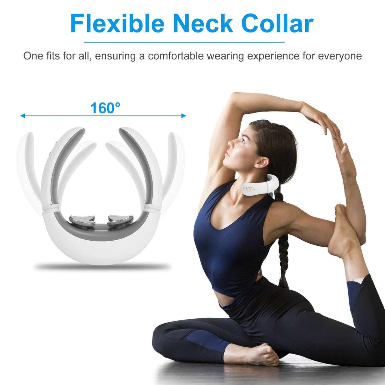 Electric Cervical Neck Massager with Hot Compress, 6 Modes 20 Levels Cordless Neck Pain Relief8-Head Electric Neck Massager with Heat, Cordless Portable Neck Massage Device with Auto Off