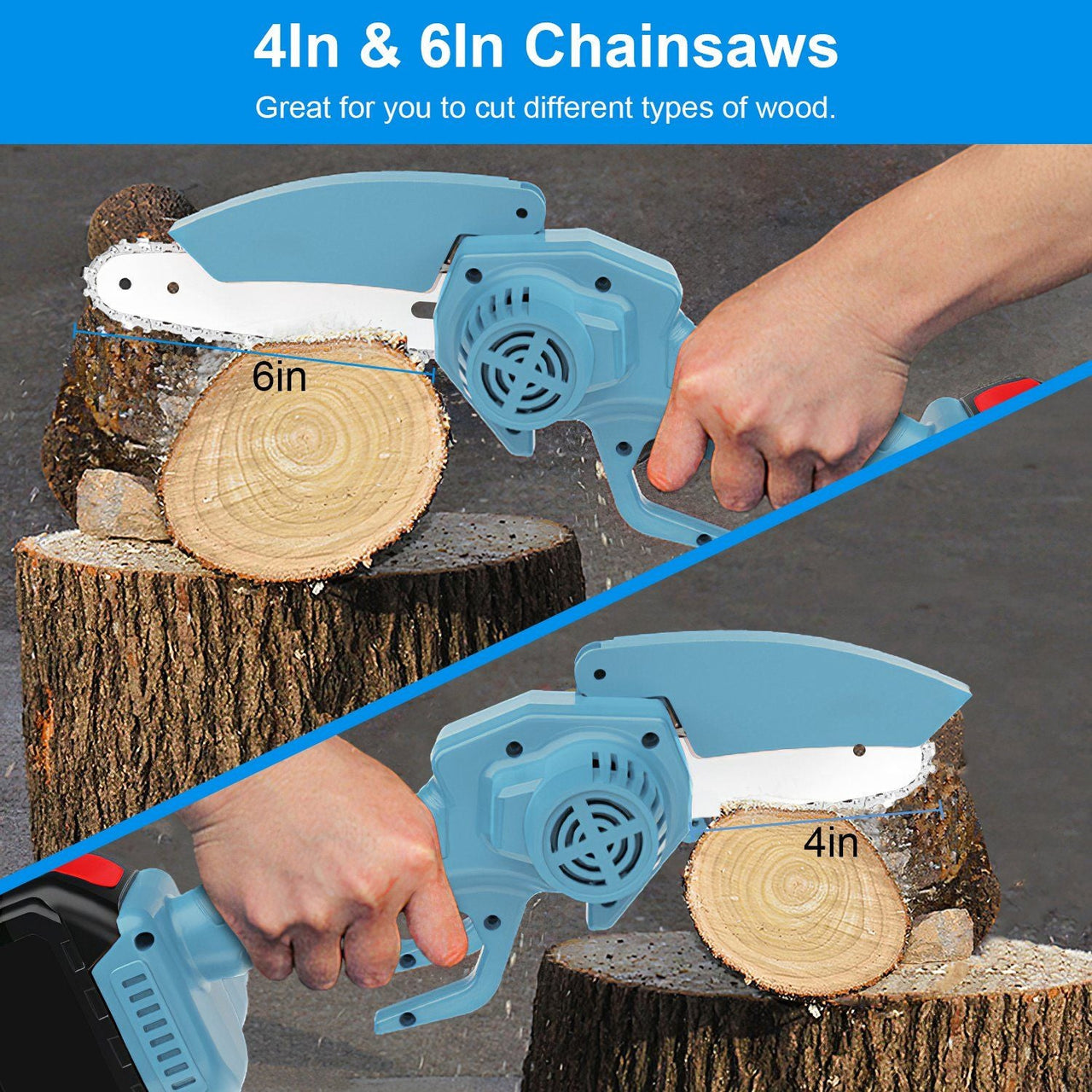 Electric Mini Chainsaw Portable Handheld Cordless Small Chain Saw Battery Powered
