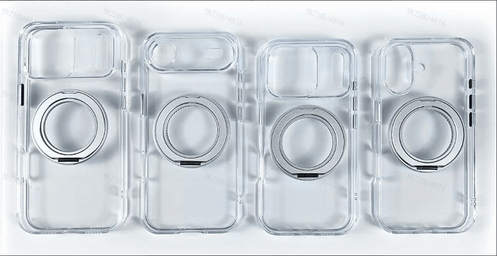 Transparent Magnetic Phone Case Compatible with iPhone 13-17 AIR, 360° Rotating Ring Holder, Anti-Yellow & Shockproof Protective Case, Works with Magnetic Accessories