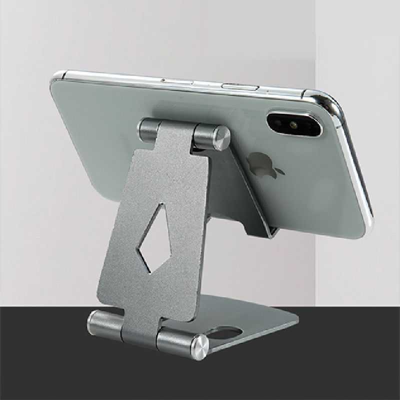 Aluminum Alloy Double Folding Mobile Phone Bracket Portable Mobile Phone Desktop Aluminum Alloy Stand for Live Streaming