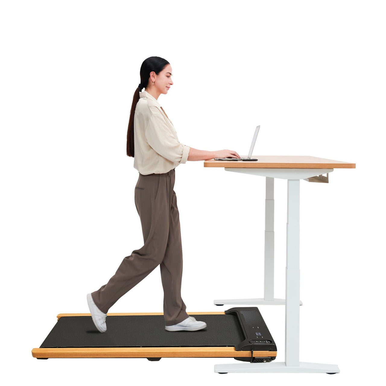 6% Incline Walking Pad Treadmill - Portable Compact Treadmills Under Desk Treadmill, Incline Treadmills for Home Office, Upright Stand, 1HP Portable Treadmill with 220 lbs Capacity, LED Display