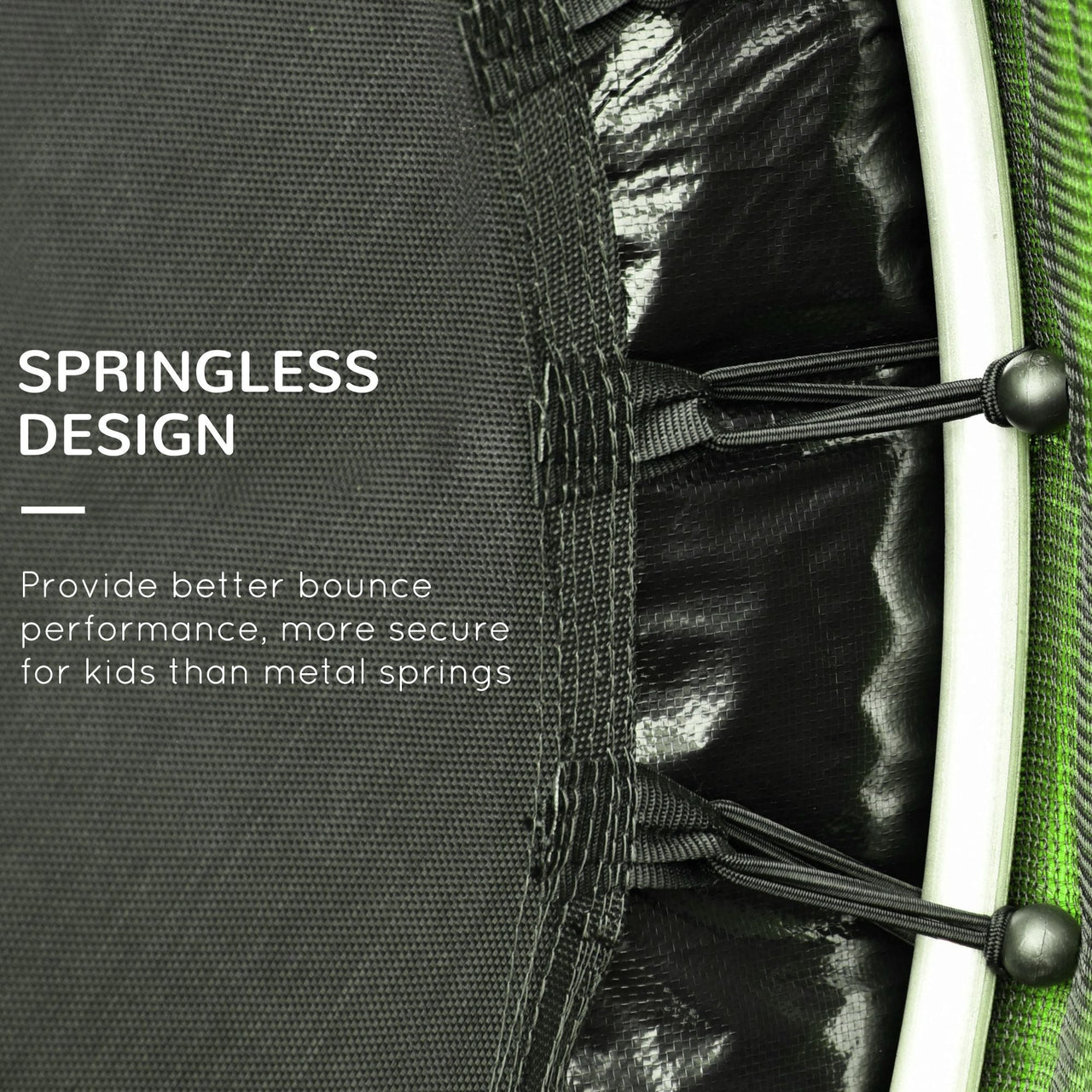 4.5FT Green Kids Trampoline with Safety Enclosure Net, Springless Design, for Ages 3 to 6