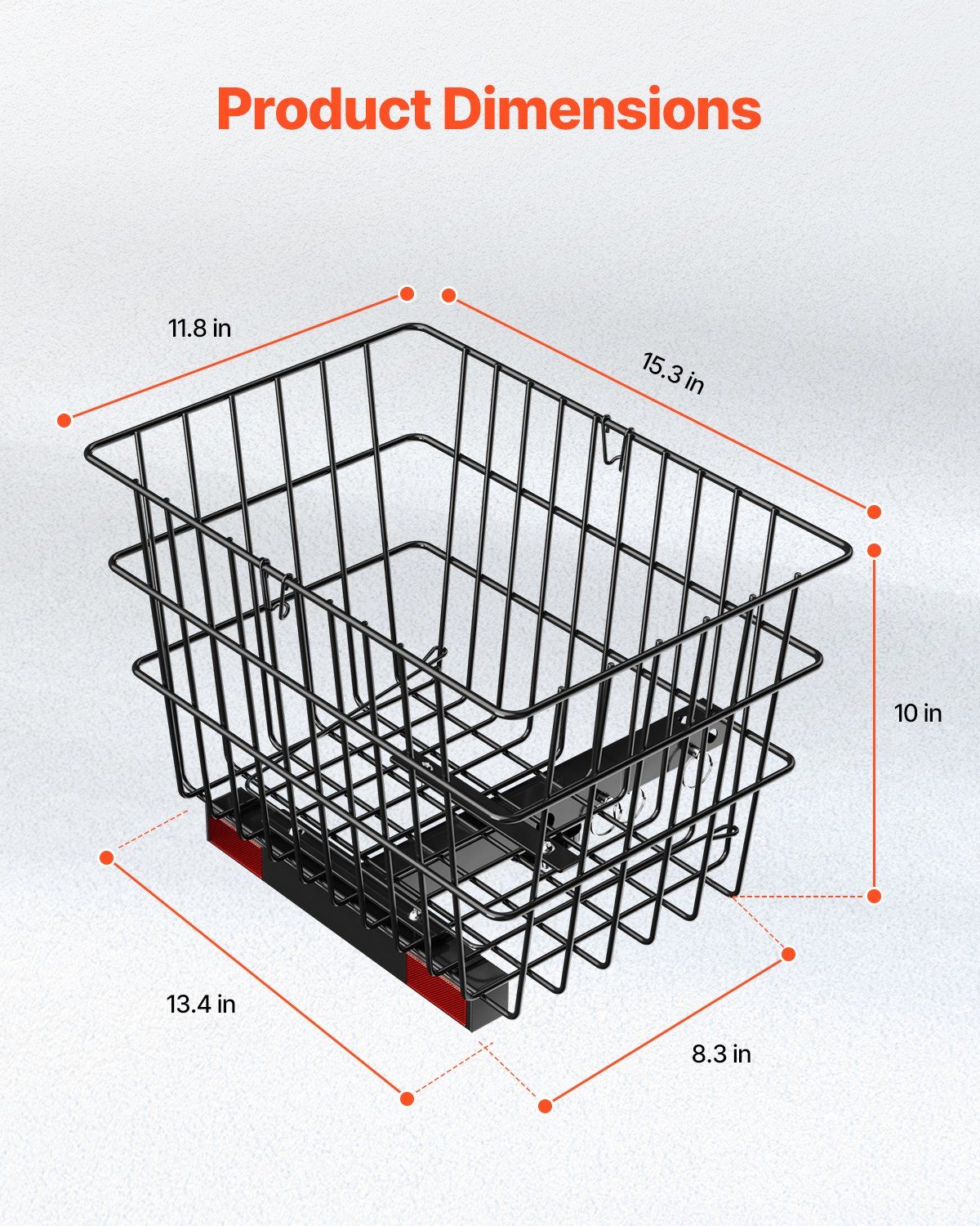 Scooter Rear Basket, Heavy Duty Metal Wire Basket with Handle, Spacious Cargo Basket, Works with 1-inch Receiver, Compatible with Most Golden, Drive & Pride Mobility Scooter