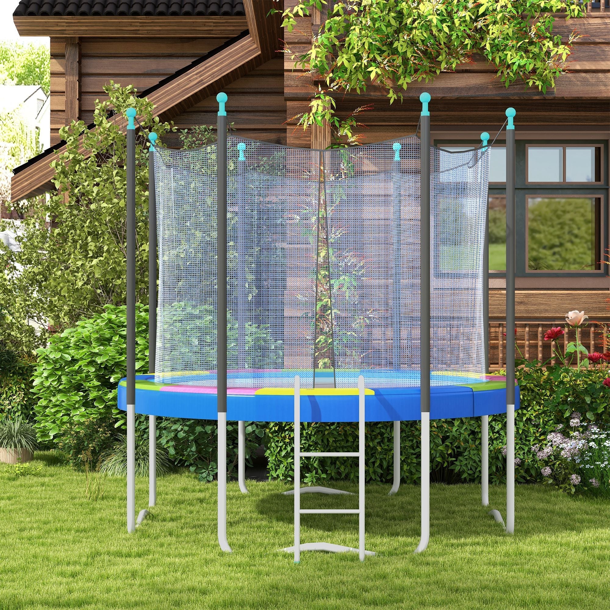 14FT Trampoline Spring Cover, Safety Trampoline Pad Replacement, Waterproof and Tear Resistant, All Weather Trampoline Accessories, Multi Color