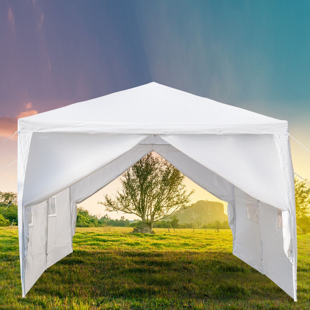 10'x20' Outdoor Party Tent with 6 Removable Sidewalls, Waterproof Canopy Patio Wedding Gazebo, White