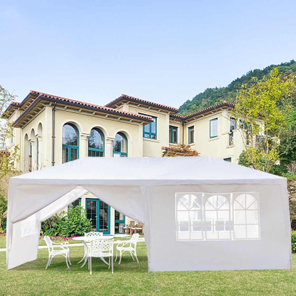 10'x20' Outdoor Party Tent with 6 Removable Sidewalls, Waterproof Canopy Patio Wedding Gazebo, White