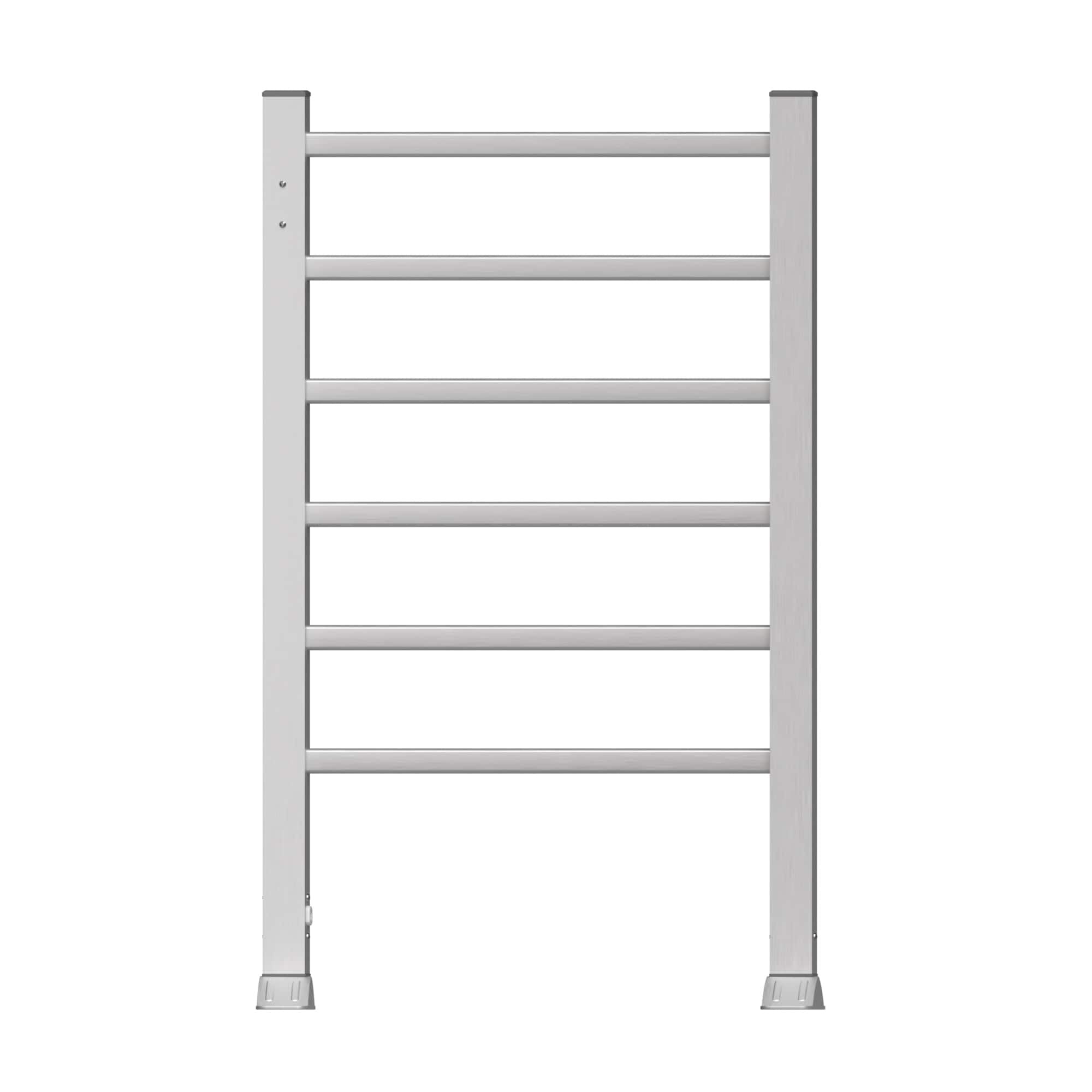 Electric Heated Towel Rack for Bathroom, Wall Mounted Towel Warmer, 6 Stainless Steel Bars Drying Rack