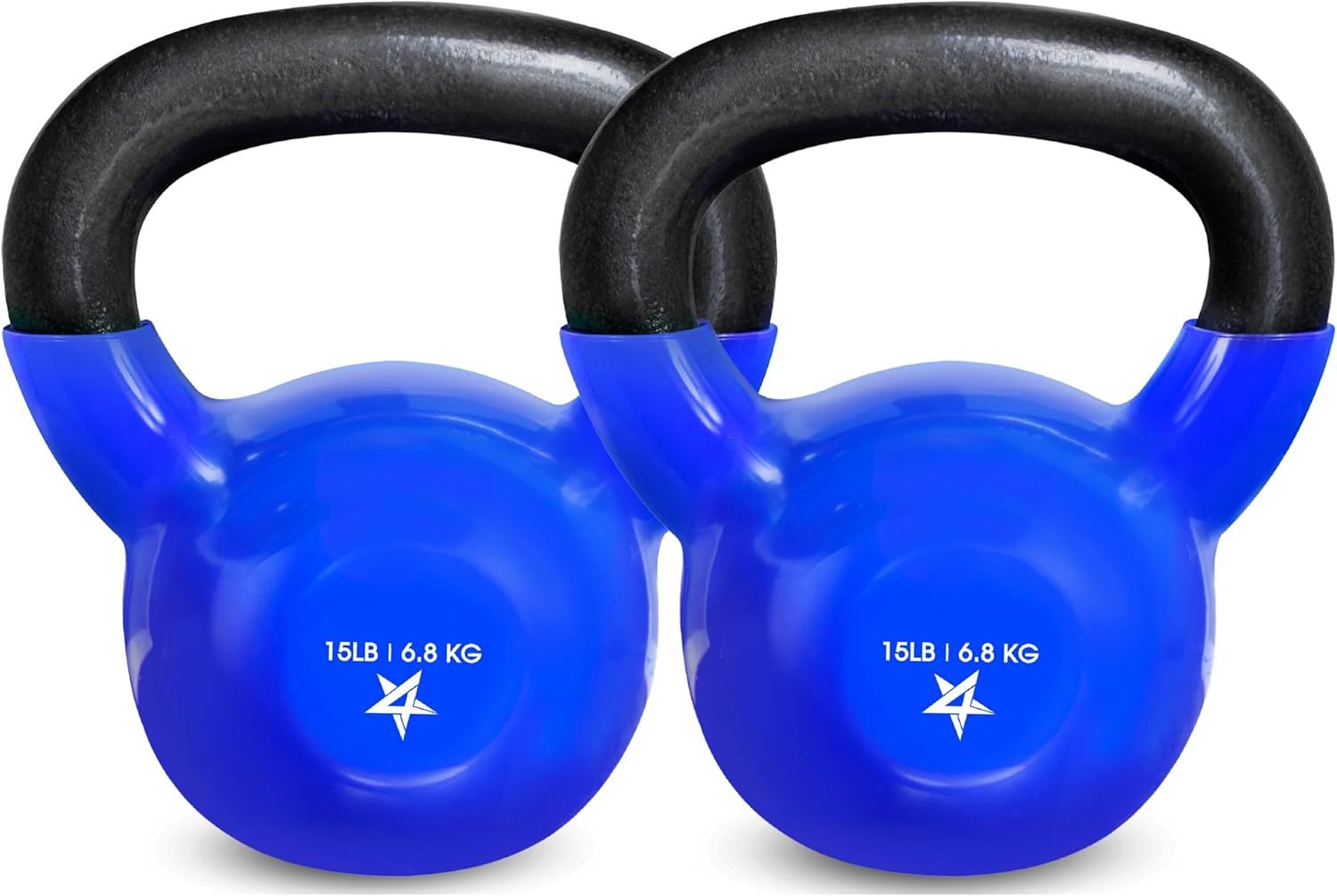 Kettlebell, 5-100 LB Vinyl Coated Cast Iron Strength Training Kettlebells for Home Gym Exercises, Fitness, Full Body Workout Equipment, Push Ups, and Grip Strength