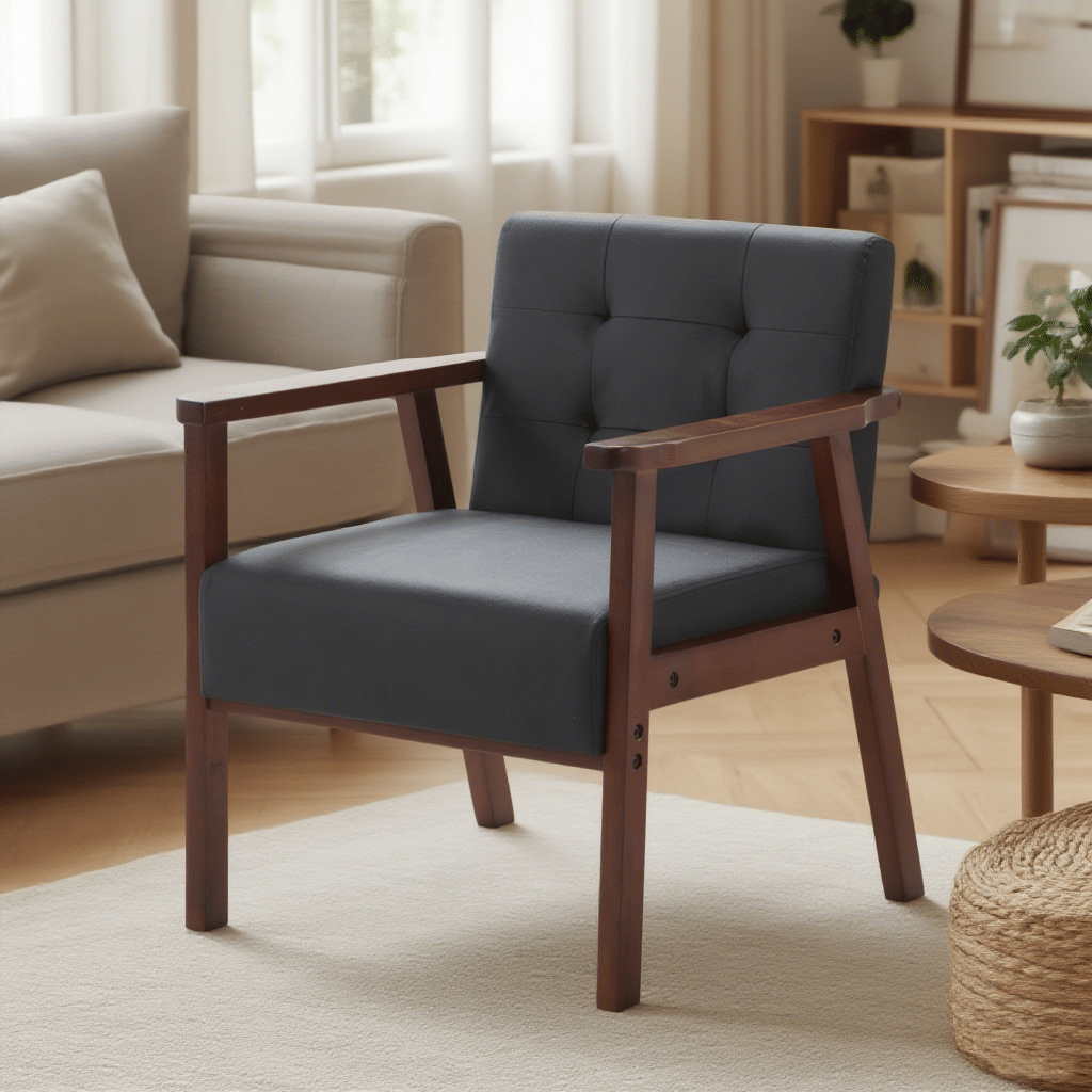 Wood Frame Accent Armchair