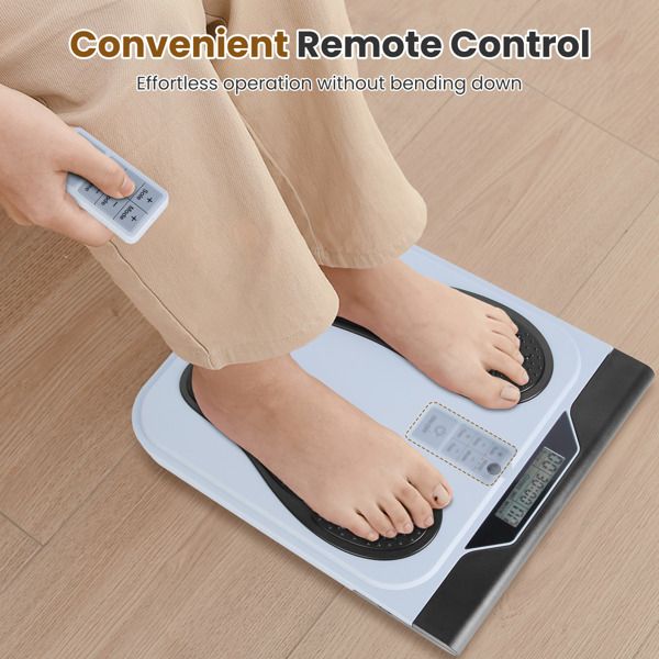 TENS & EMS Foot Massager with 10 Modes & 50 Intensity Levels - Electric Foot Stimulator for Neuropathy, Plantar Fasciitis & Pain Relief - 4 Electrode Pads for Full Body - Cordless with Remote Control