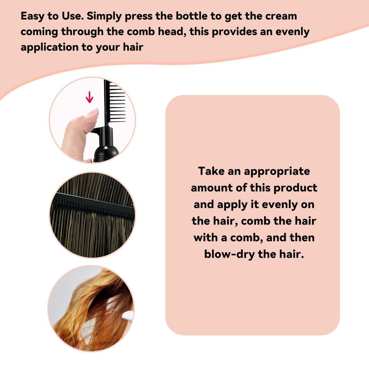 Hoegoa Rose Smoothing Smoothing Hair Straightener Smooth hair without tying, repair dry hair, split ends, Light Moisturizing hair