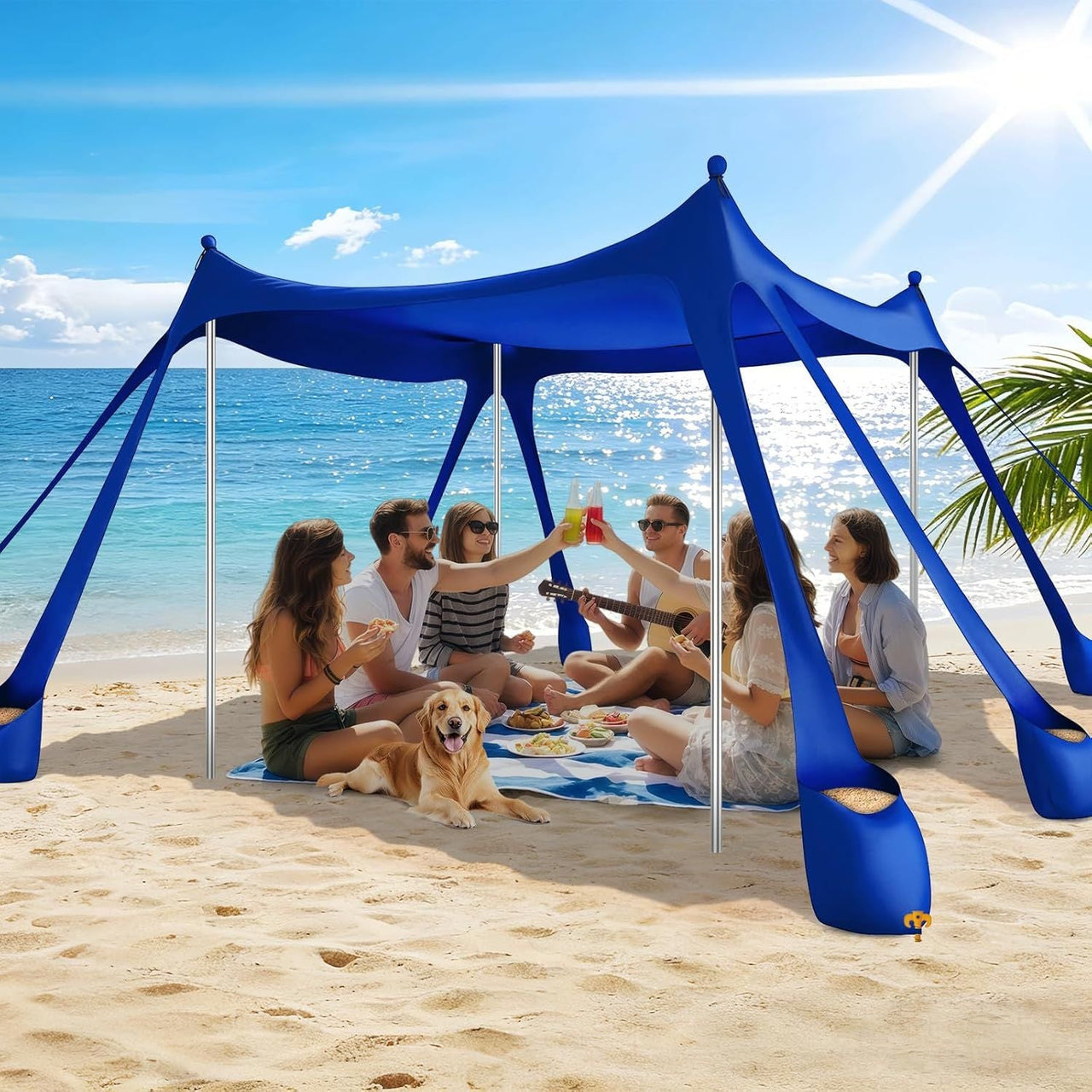 Let's go to the Beach - Portable Beach Tent Sun Shelter UPF 50+, Perfect 10x10 FT Pop-Up Canopy for Outdoor Fun