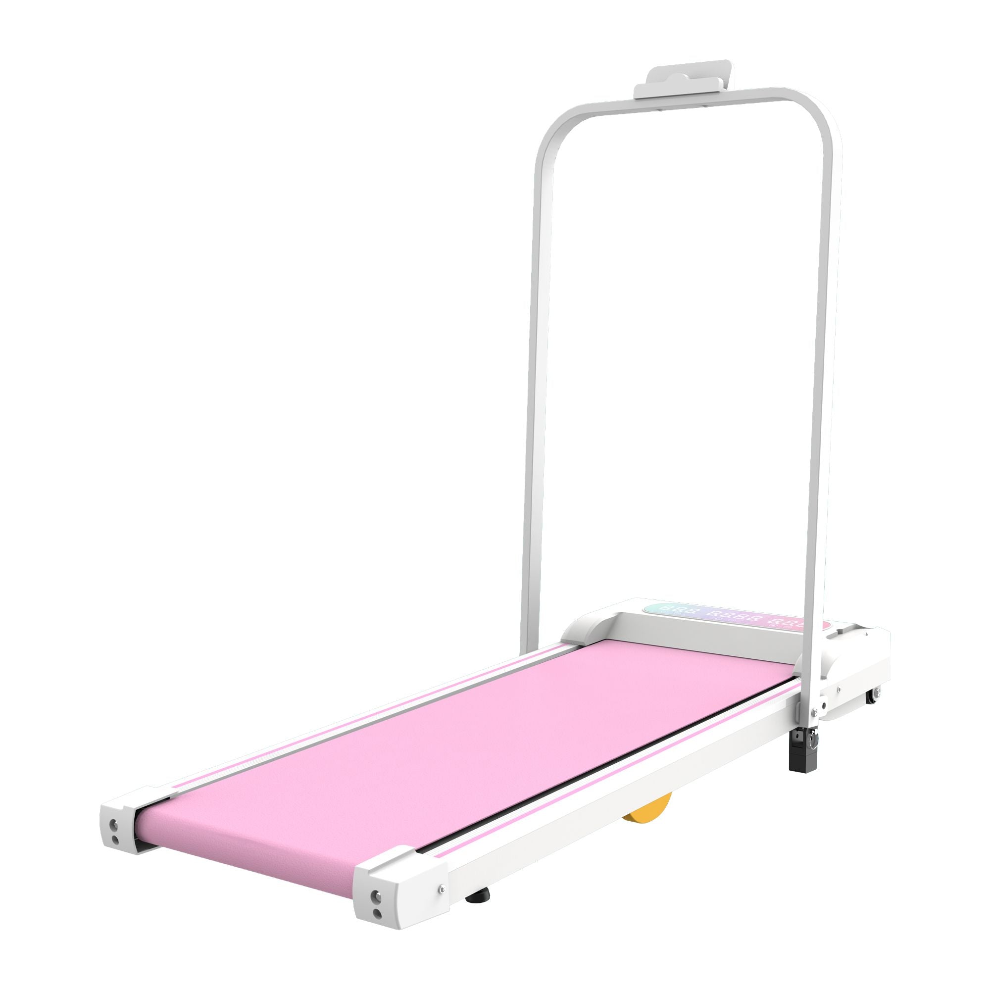 Under Desk Treadmill with Incline, Walking Pad, 2 in 1 Portable Treadmill with Handle Remote Control LED Display, Walking Jogging Machine for Home Office Use Pink