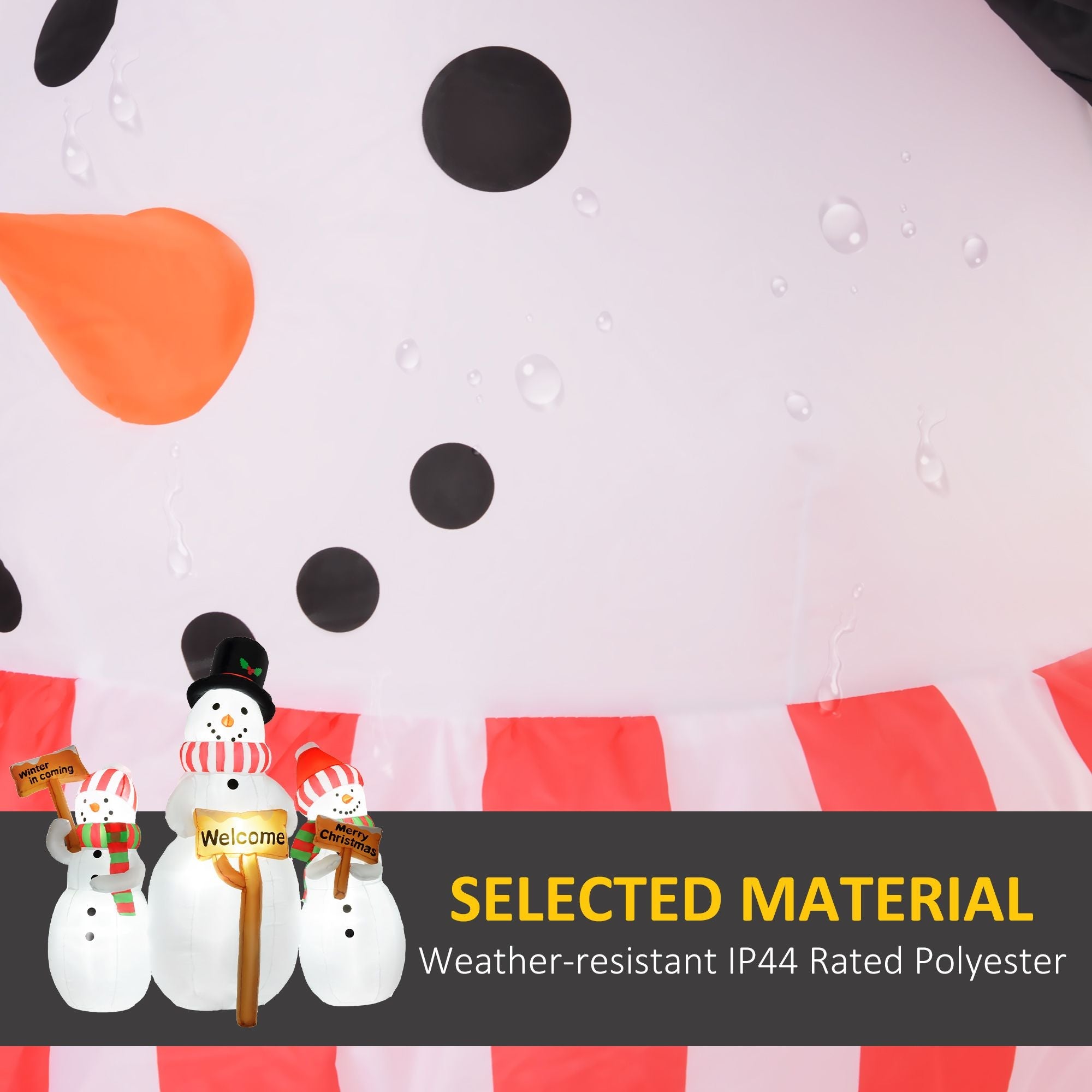 Outsunny 6.1' Inflatable Three Snowmen with Sign Each, Blow-Up Outdoor Christmas Display w/ LED Lights for Party