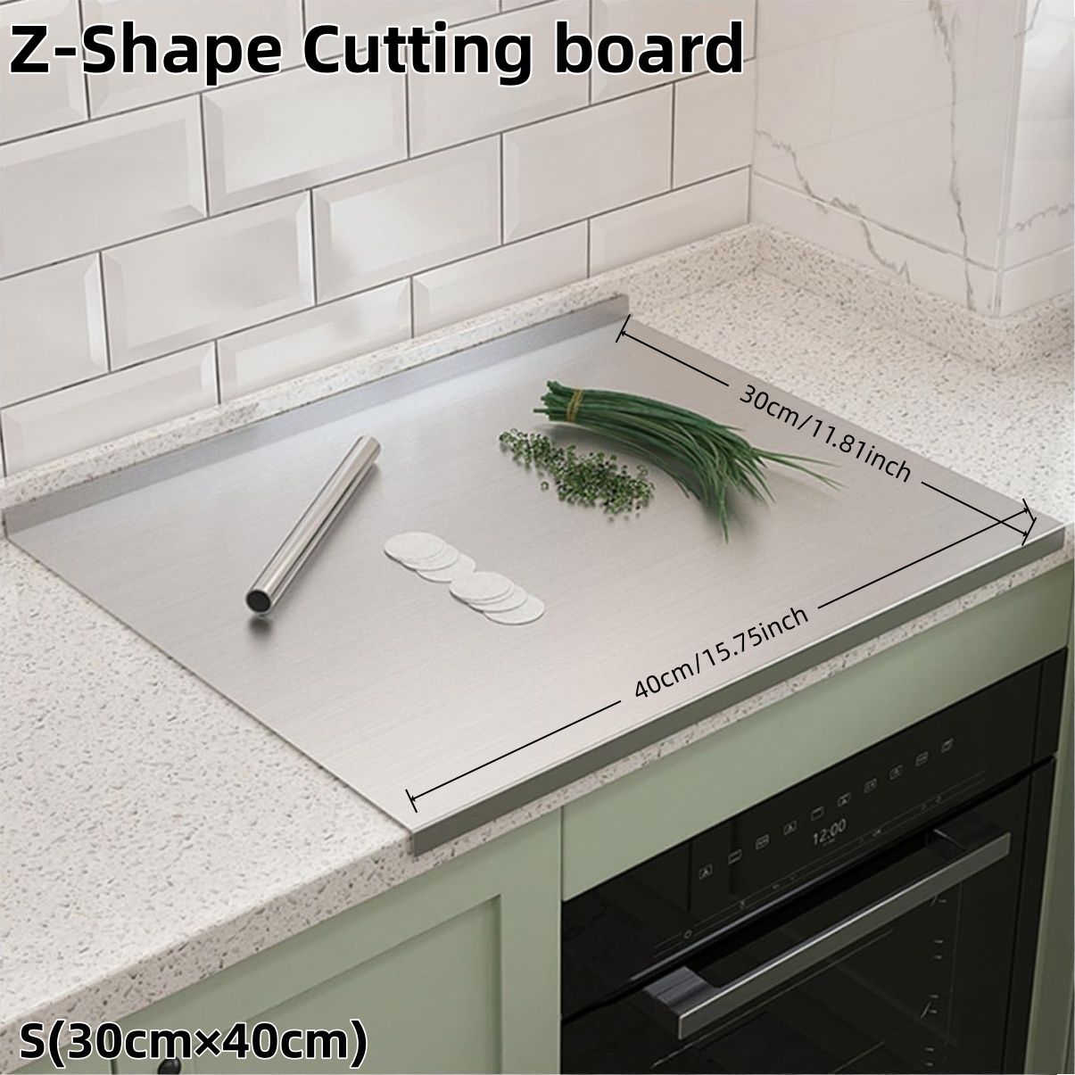 XXL 304 Stainless Steel Cutting Board  Anti-Slip & Mildew-Proof! No More Moldy Wooden Boards | Heavy-Duty & Food-Safe, Easy to Clean – Chop Meat, Knead Dough, Bake Prep All-in-One | Must-Have for Home