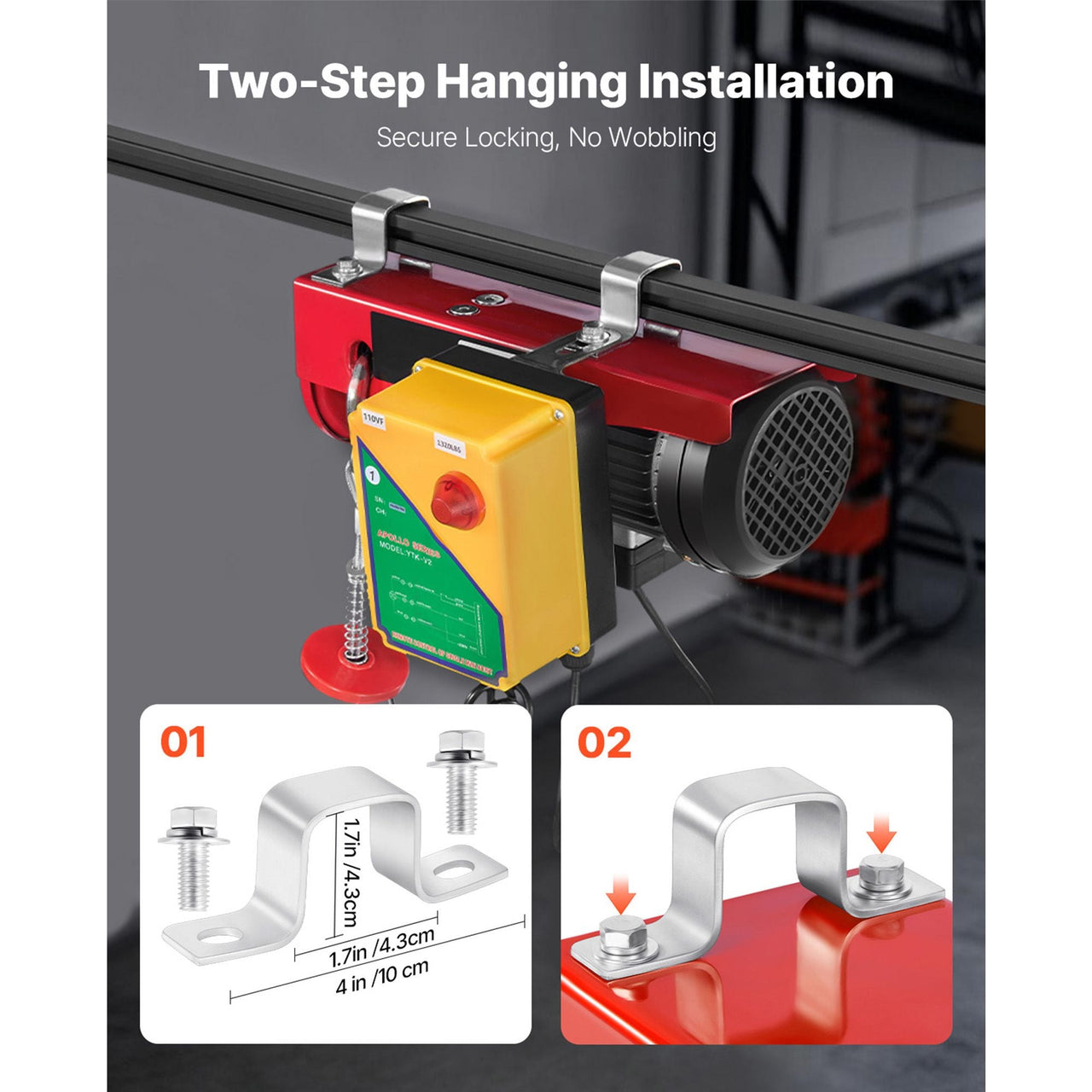 Electric Hoist, 1320 lbs Lifting Capacity, 1150W 110V Electric Steel Wire Winch with Wireless Remote Control, 40ft Single Cable Lifting Height & Pure Copper Motor, for Garage Warehouse Factory
