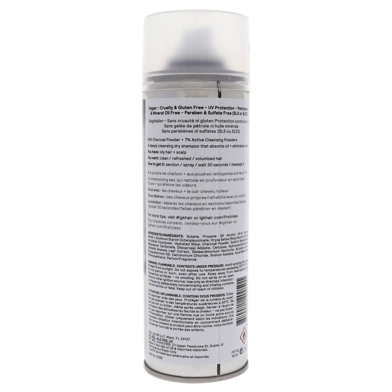 First Class Charcoal Detox Dry Shampoo by IGK for Unisex - 6.3 oz Dry Shampo