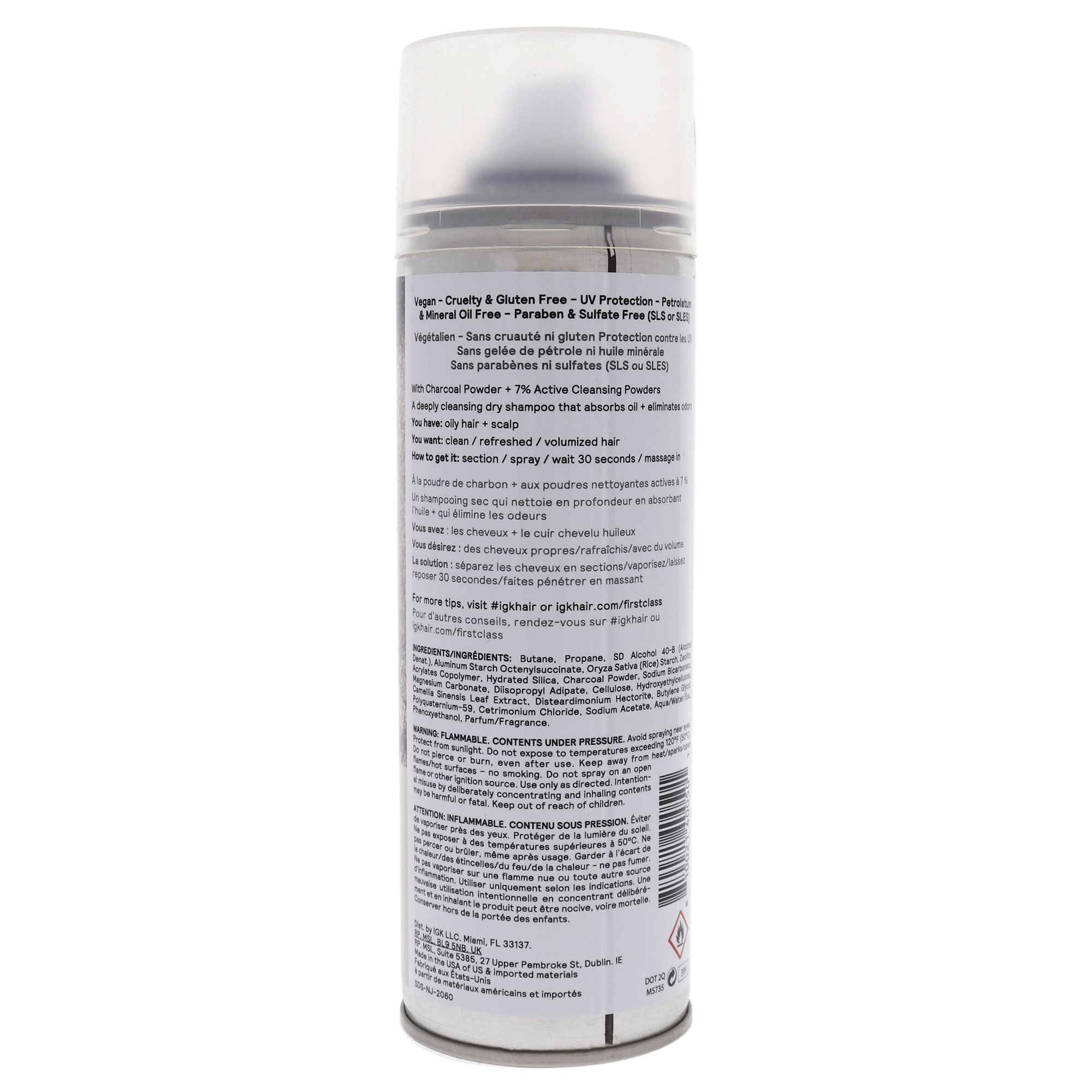 First Class Charcoal Detox Dry Shampoo by IGK for Unisex - 6.3 oz Dry Shampo