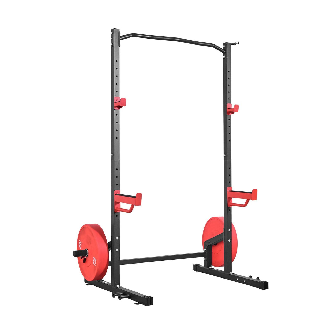Power Cage Squat Rack, Multifunctional Power Rack Home Gym, 1000LBS Strength Training Workout Equipment with 4 Band Pegs, Adjustable J-Hooks & Safety Bars for Barbell Squat Bench Press Pull-Up