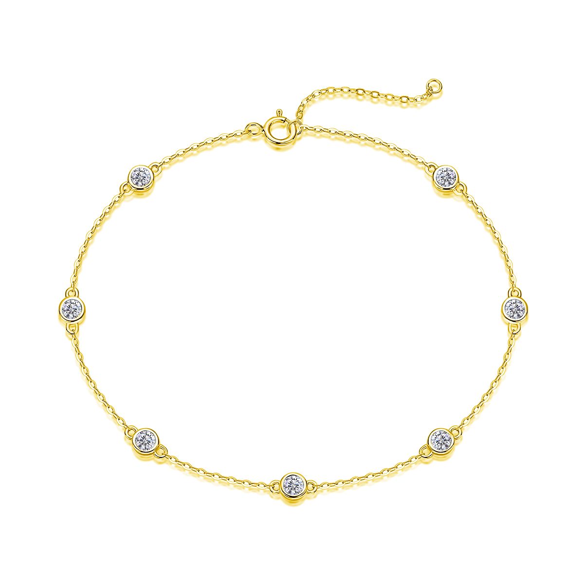 Dynamic Bubble - A fashionable jewelry bracelet and bangle set with Moissanite S925 sterling silver and Platinum-plated diamond