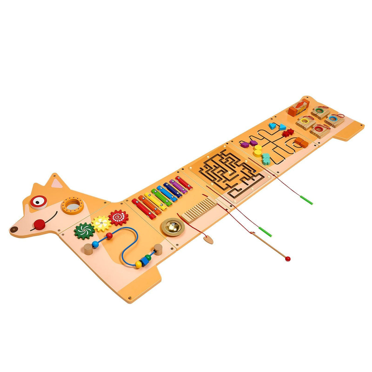 Puppy Activity Wall Busy Board Panels, 12 Activities, Montessori Sensory Wall Toy for Kids 3-12 Years, Montessori Learning Activity Center, Ideal for Toddler Playroom Nursery Classroom