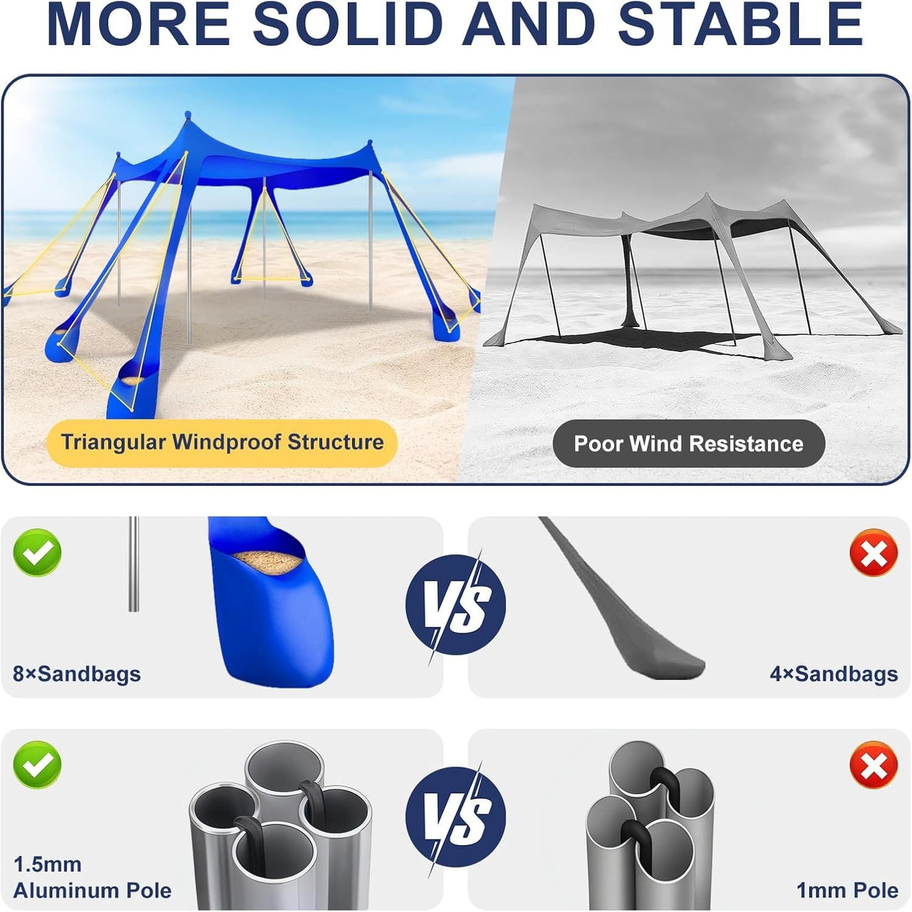 Let's go to the Beach - Portable Beach Tent Sun Shelter UPF 50+, Perfect 10x10 FT Pop-Up Canopy for Outdoor Fun