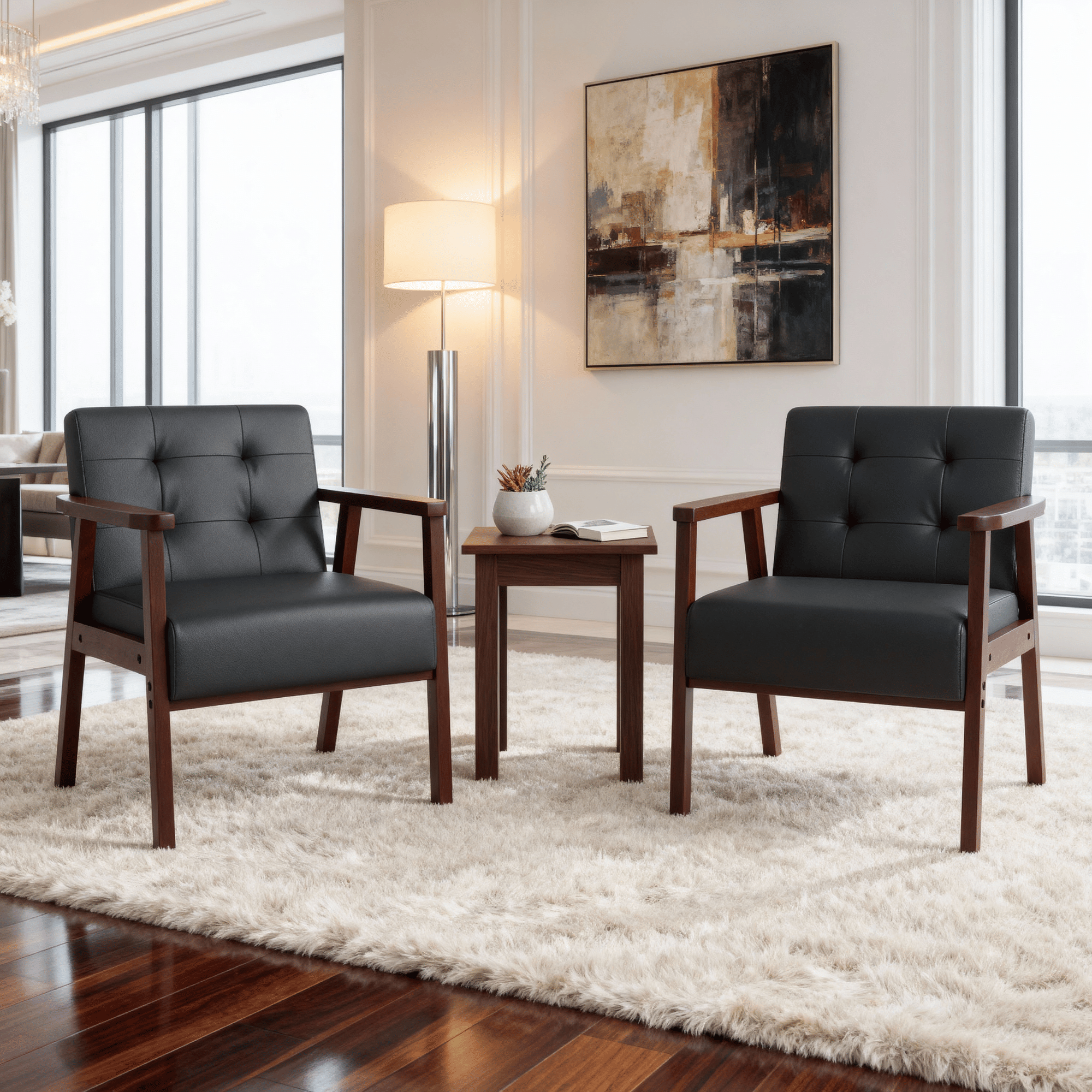 Wood Frame Accent Armchair