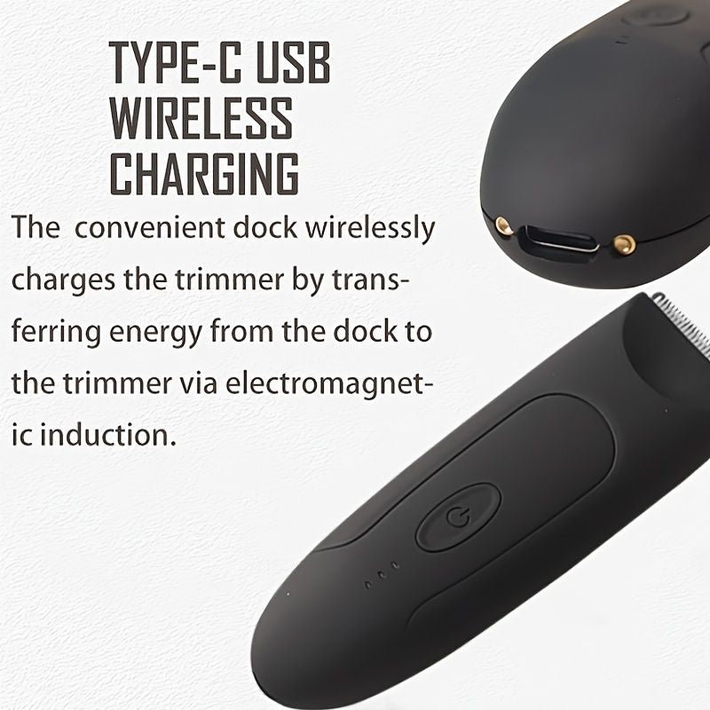 1pc USB Rechargeable Electric Groin Hair Trimmer Ball Trimmer For Men With Replaceable Ceramic Blade Heads; Waterproof Male Hygiene Razor