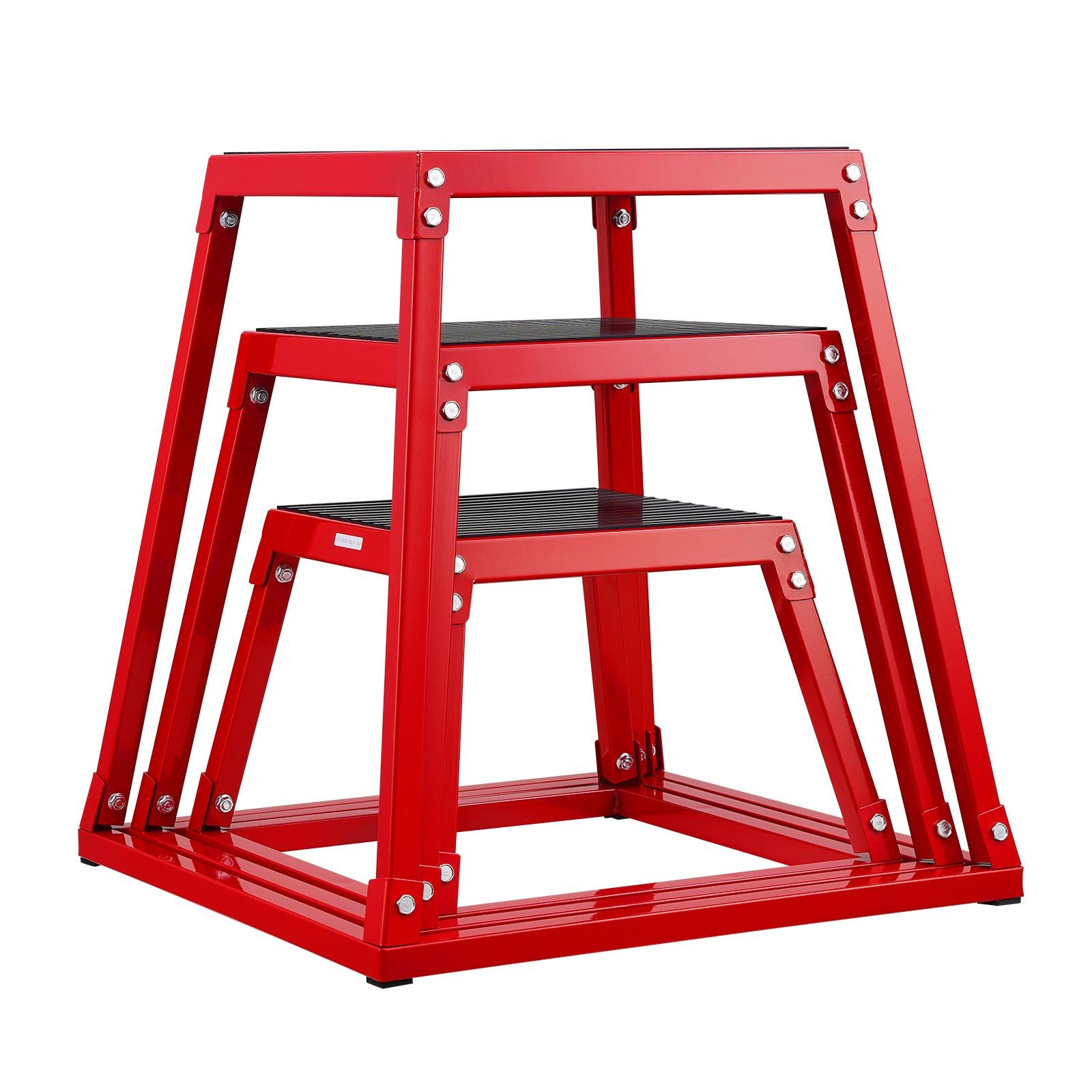 Plyometric Jump Boxes, 12/18/24 Inch Plyo Box, Platform and Jumping Agility Box, Anti-Slip Fitness Exercise Step Up Box Set for Home Gym Training, Conditioning Strength Training, Red