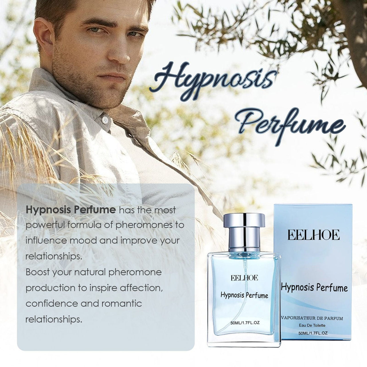 EELHOE Men's Charm Perfume Natural Fresh Light fragrance Deodorant Date portable atmosphere perfume