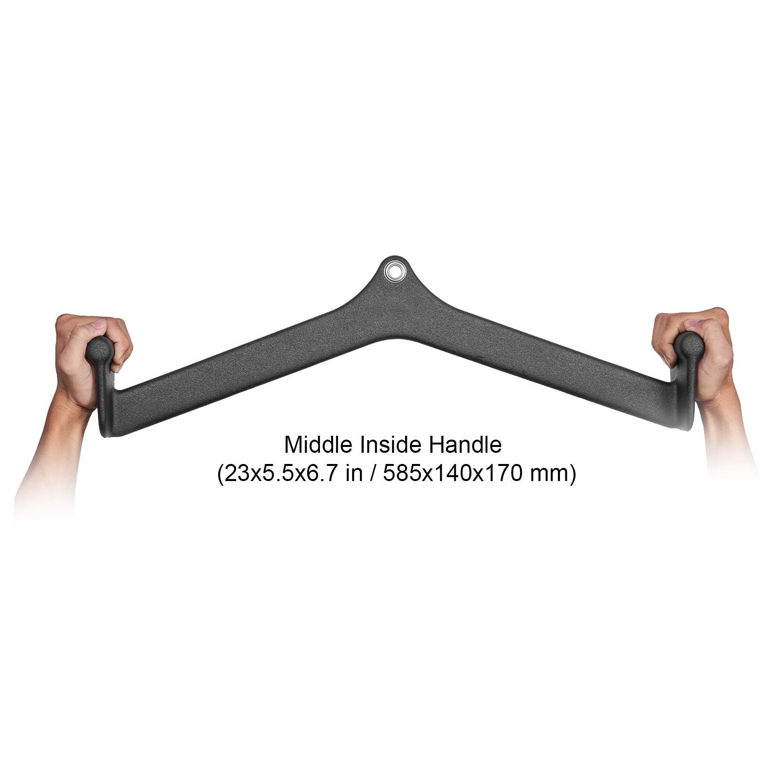 LAT Pulldown Attachment, Cable Machine Rowing V-bar Attachment, Tricep Pull Down Bar, Back Strength Training Rubber Coated Handle Grip, Bicep Curl Tricep Lat Pulldown Bar for Home Gym Fitness
