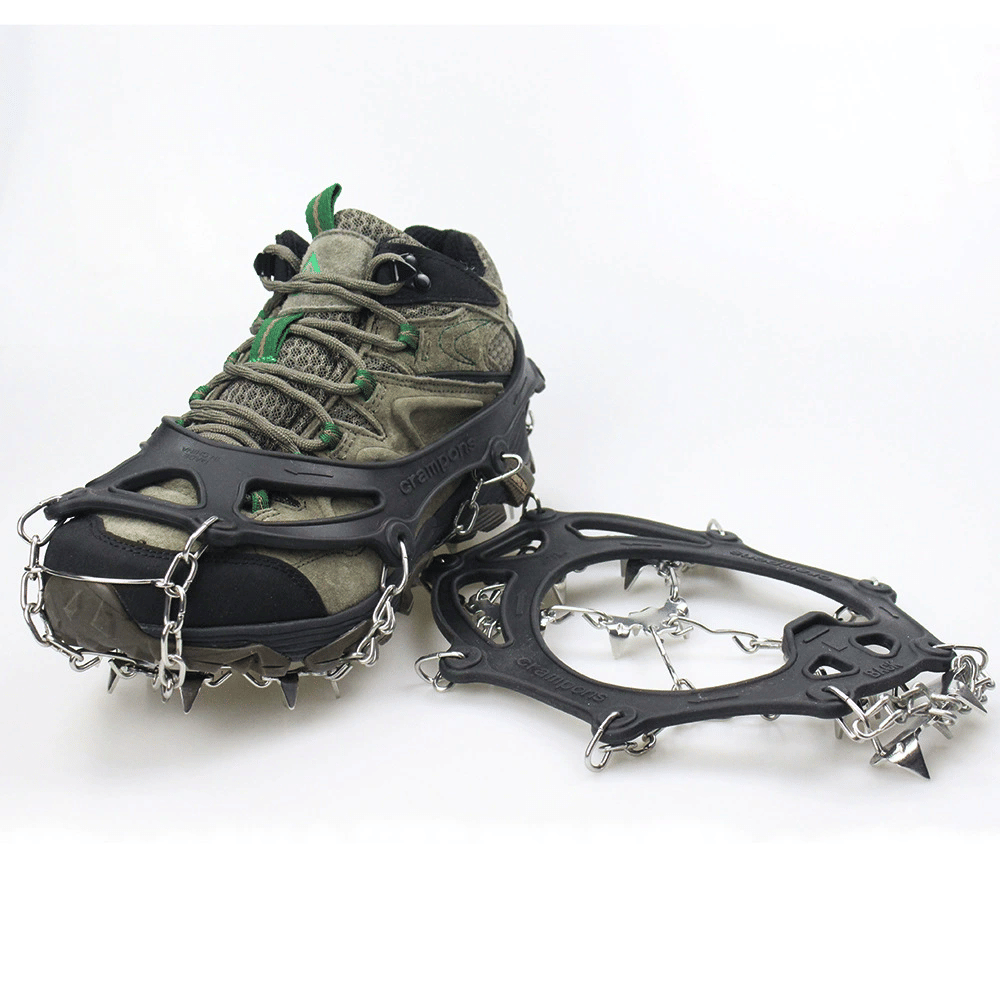 1 pair Outdoor ice claw anti slip shoe cover hiking shoe nail chain stainless steel anti slip snow climbing anti fall shoe nail chain