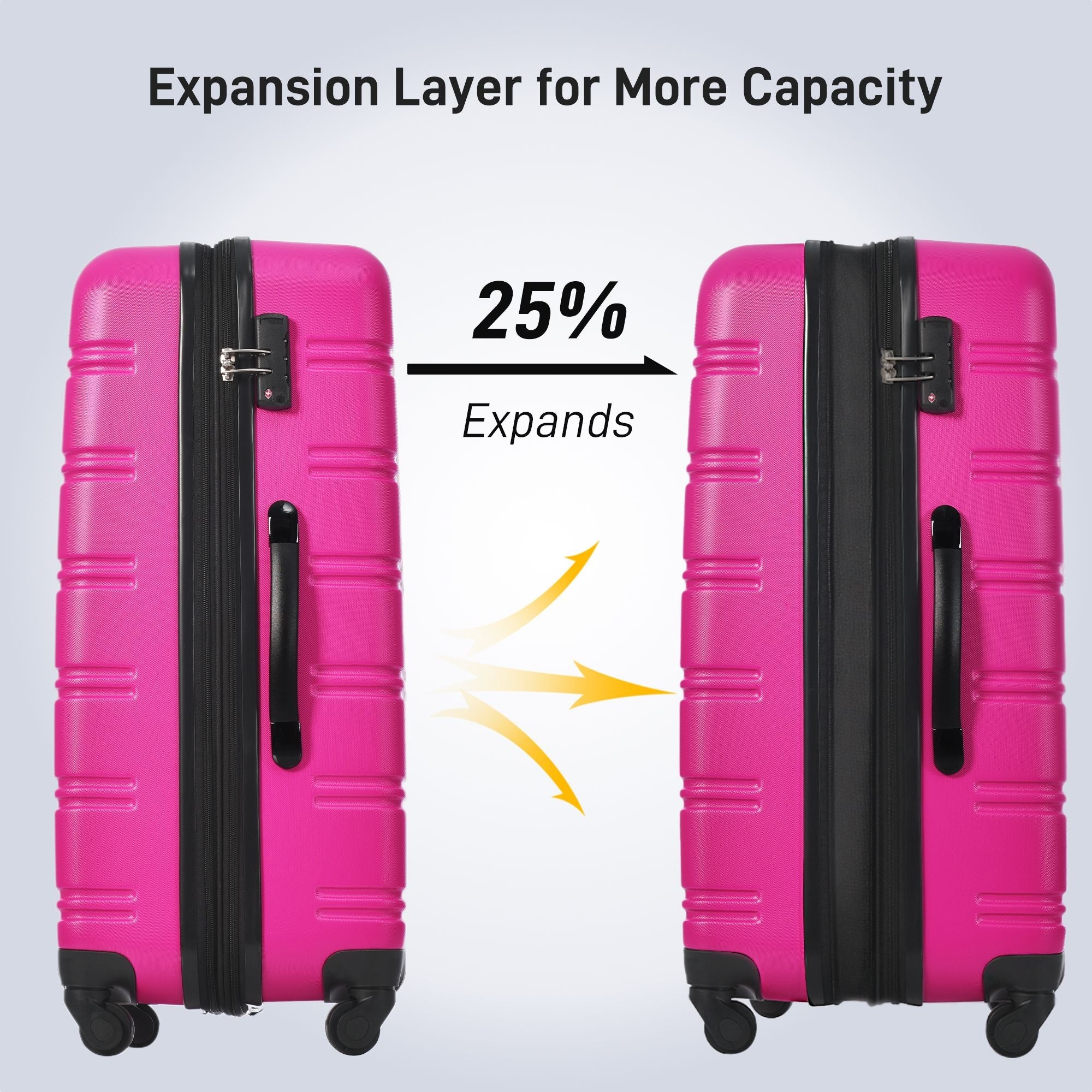 3 Piece Luggage Set Hardside Spinner Suitcase with TSA Lock 20