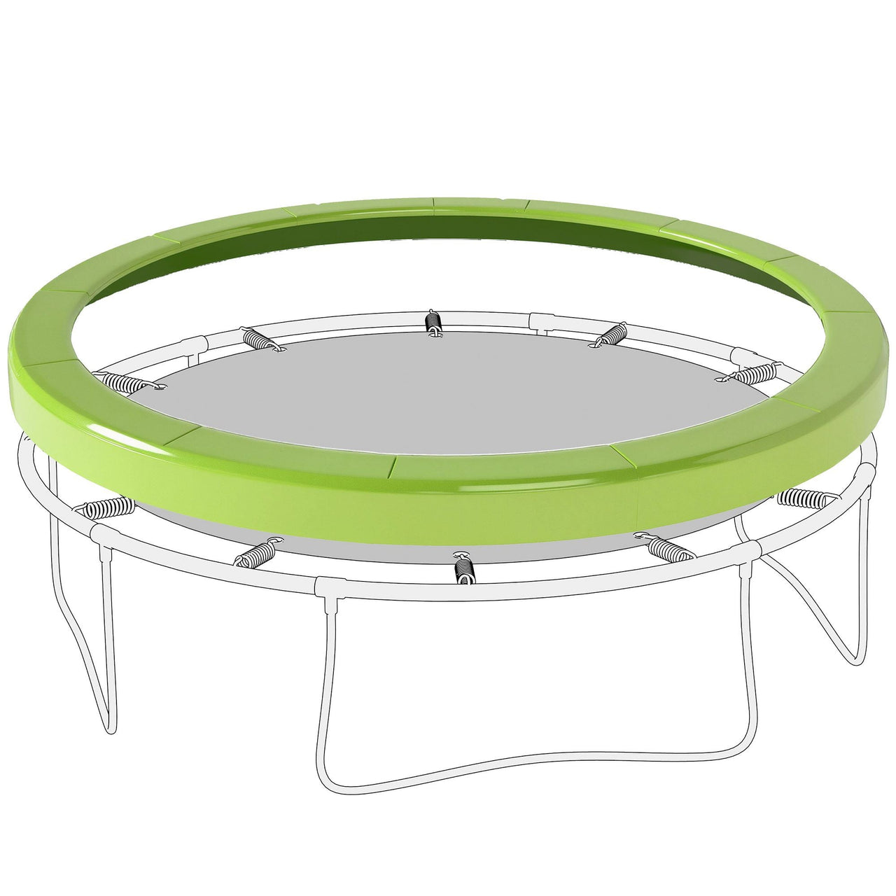 14FT Trampoline Spring Cover, Safety Trampoline Pad Replacement, Waterproof and Tear Resistant, All Weather Trampoline Accessories, Green