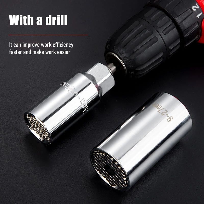 2PCS/SET Universal Torque Wrench Head Set Socket Sleeve 7-19mm Power Drill Ratchet Bushing Spanner Key Magic Multi Hand Tools