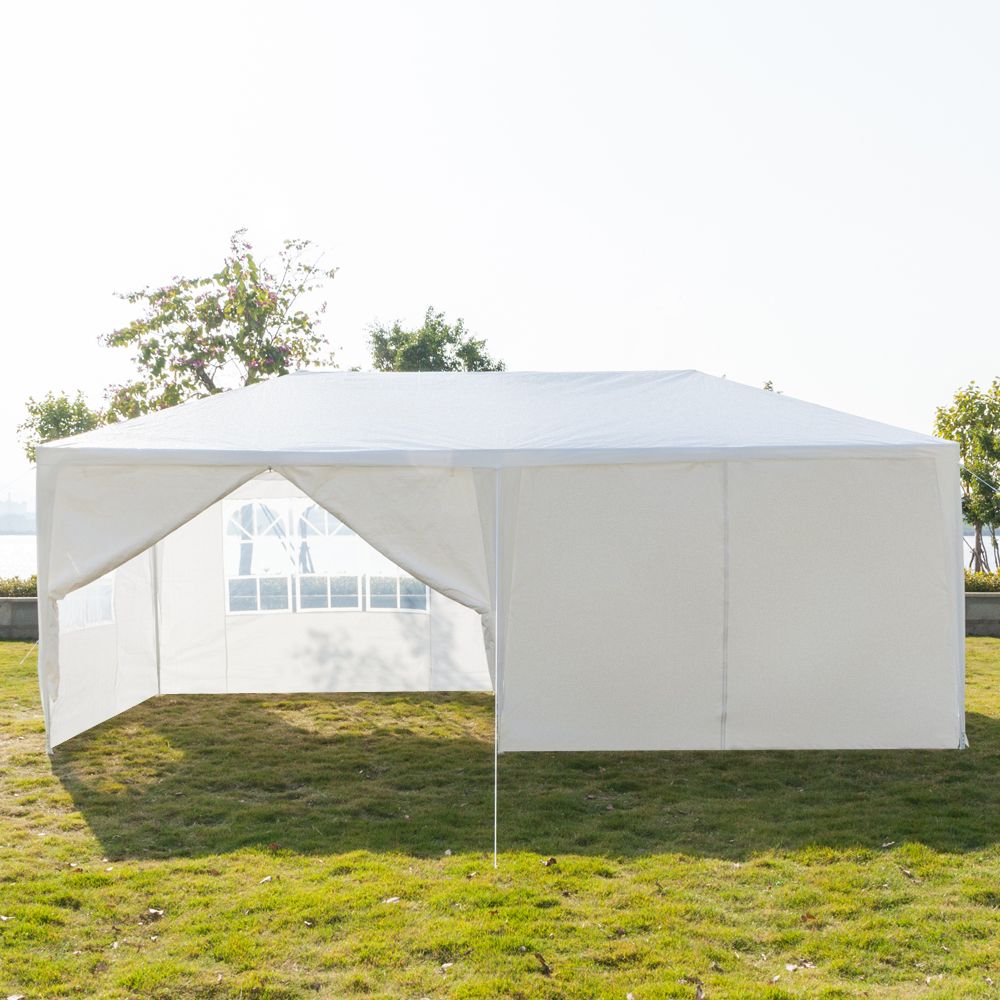 10'x20' Outdoor Party Tent with 6 Removable Sidewalls, Waterproof Canopy Patio Wedding Gazebo, White