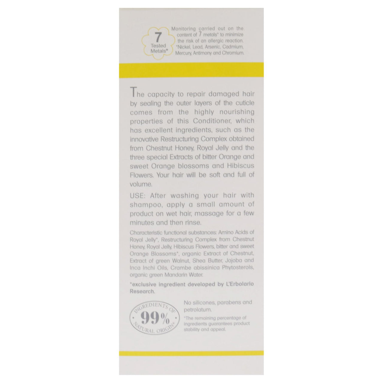 Effetto Reale Intense Nourishment Conditioner by LErbolario for Unisex - 4.2 oz Conditioner