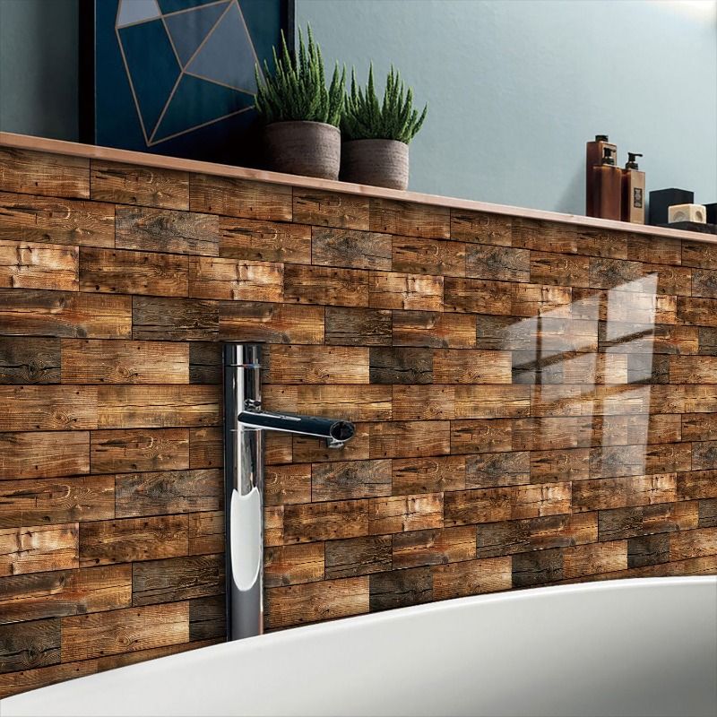 10 PCS 3D Wall Brick Self Adhesive Removable Wallpaper 11.8 x 11.8 Inch Wallpaper Brick Breakaway Wall Decals Vintage Faux Brick Wallpaper Brown for Fireplace Kitchen Backsplash