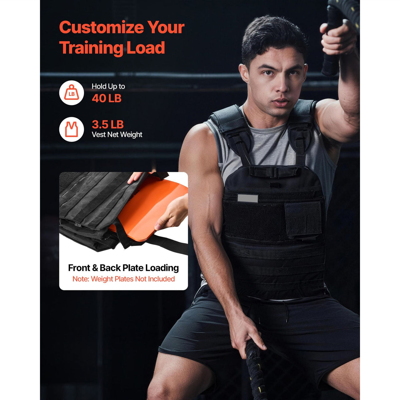 Weighted Vest, Body Weight Vest with Shoulder Pad, and Reflective Stripe, Exercise Set for Men Women, Workout Equipment for Strength Training, Running, Jogging, Fitness, Muscle Building