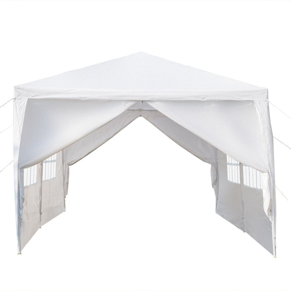 10'x20' Outdoor Party Tent with 6 Removable Sidewalls, Waterproof Canopy Patio Wedding Gazebo, White